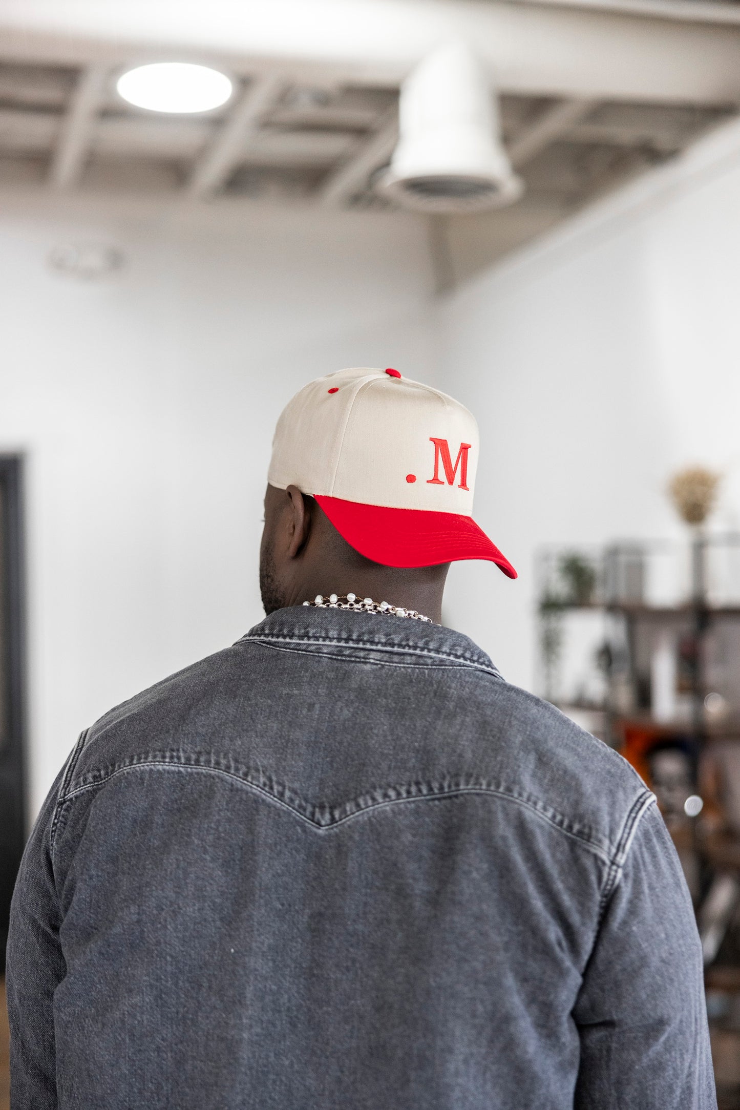 M Logo Hat (Red/Cream)